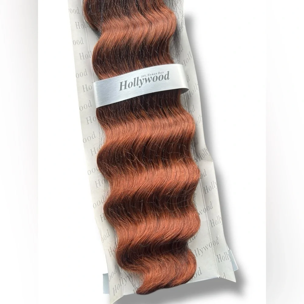 100% Human hair Italian French Deep Weaving -Copper Red #30